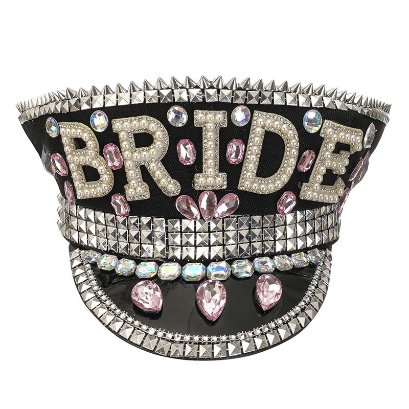 Rhinestone Bridal Hat | Sequined & Beaded Wedding Headpiece