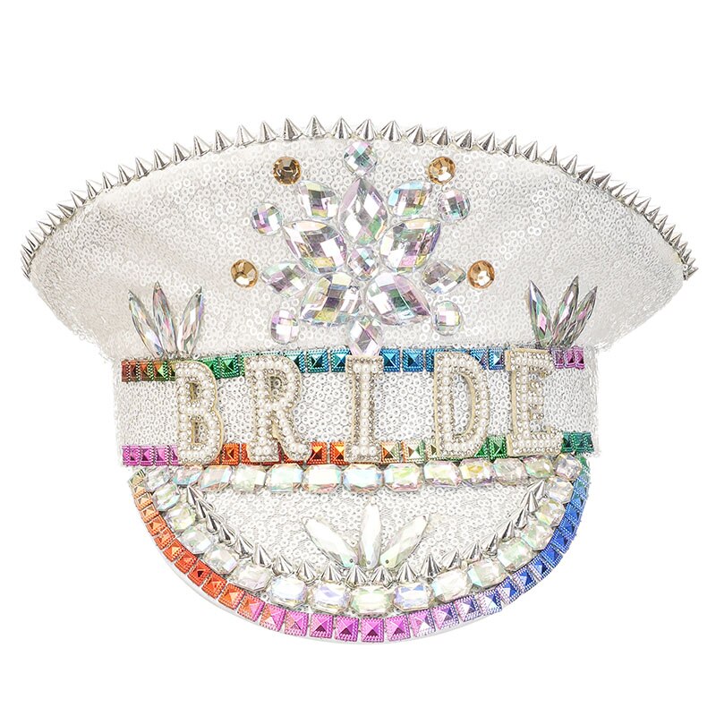 Rhinestone Bridal Hat | Sequined & Beaded Wedding Headpiece