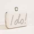 "I Do" " MRS" "BRIDE" Pearl Beaded Bridal Purse | Wedding Shoulder Clutch Bag